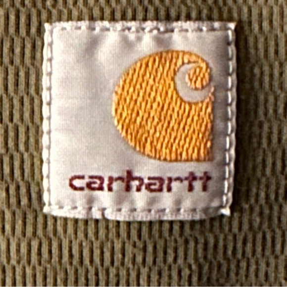Carhartt Relaxed Fit Olive Green Mens Long Sleeve Polo Sweater Sweatshirt Medium - Picture 8 of 11